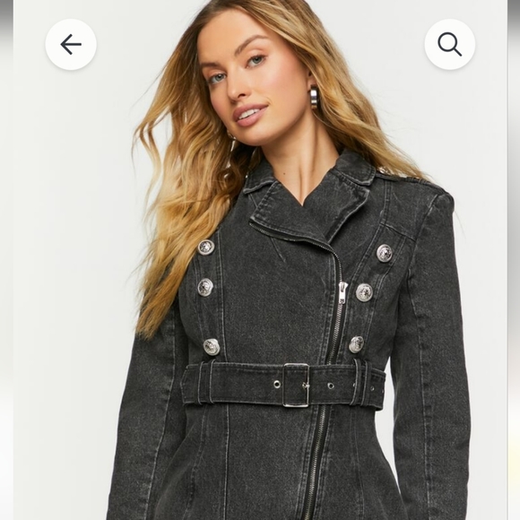FINAL PRICE! NWT RARE F21 Denim Jacket Dress - Picture 2 of 6